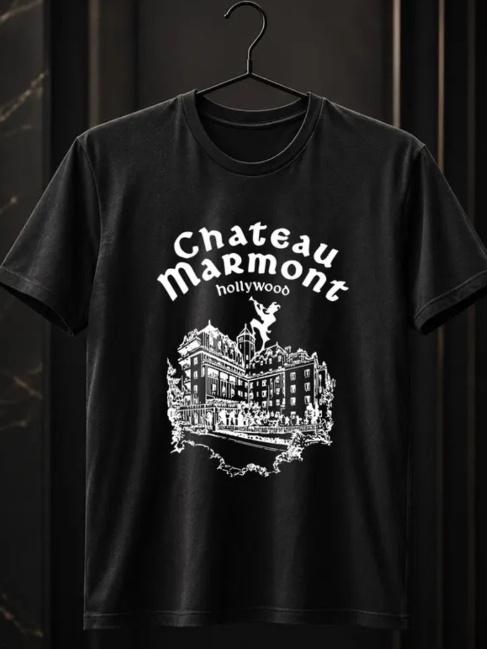 Chateau Marmont Hollywood Graphic Tee, Gildan Black T-Shirt